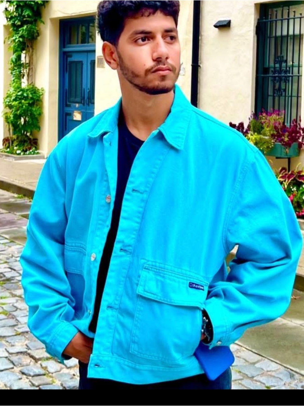 Calvin Klein “bad boy” peacock trucker Utility Jean Jacket size XL NWT
